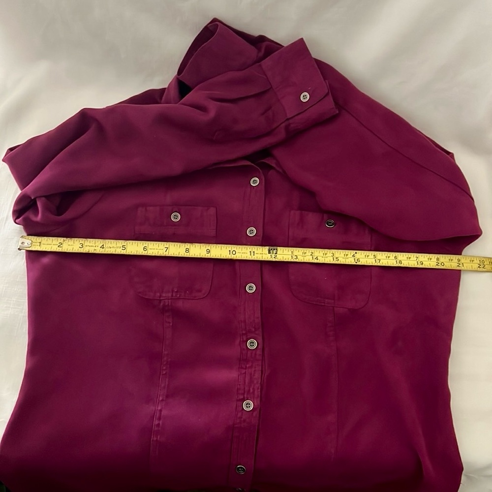 Croft & Barrow~2~Button Front Shirts / Green & Raspberry - Picture 12 of 16